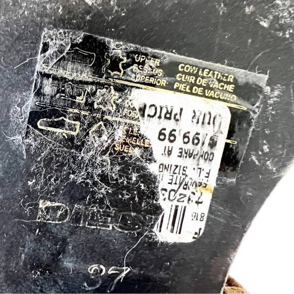 Diesel Harless Taupe Suede Western Ankle Boot Women’s Size 37 EU Coastal Cowgirl - Picture 11 of 14